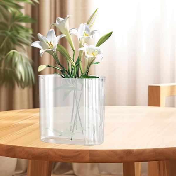 花瓶 エレガントな花瓶 フラワーショップ レストラン ダイニングテーブル用 クリア