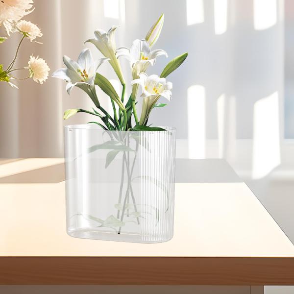 花瓶 エレガントな花瓶 フラワーショップ レストラン ダイニングテーブル用 クリア
