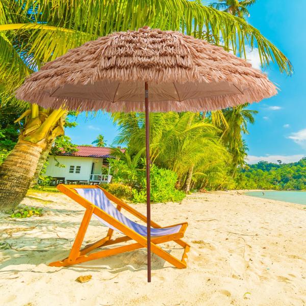 160cm キャノピー ハワイアン プール傘 パティオ傘 丈夫な金属リブ ビーチ傘 トロピカル装飾