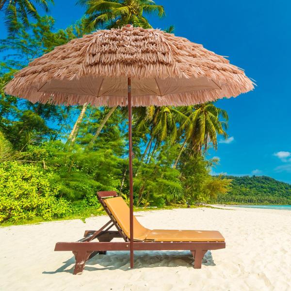 160cm キャノピー ハワイアン プール傘 パティオ傘 丈夫な金属リブ ビーチ傘 トロピカル装飾