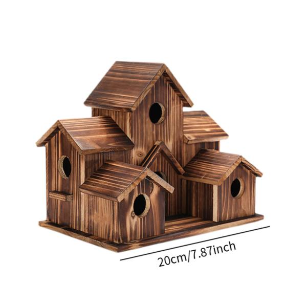 木製の鳥の家、ハチドリの巣、吊り下げ式の鳥小屋、鳥の巣、庭の屋外用の鳥かご吊り下げ式鳥の餌箱