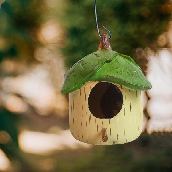 ハンギングバードハウス外鳥シェルターリーフ巣箱ノベルティ鳥小屋庭の装飾裏庭パティオ鳥愛好家のギフト