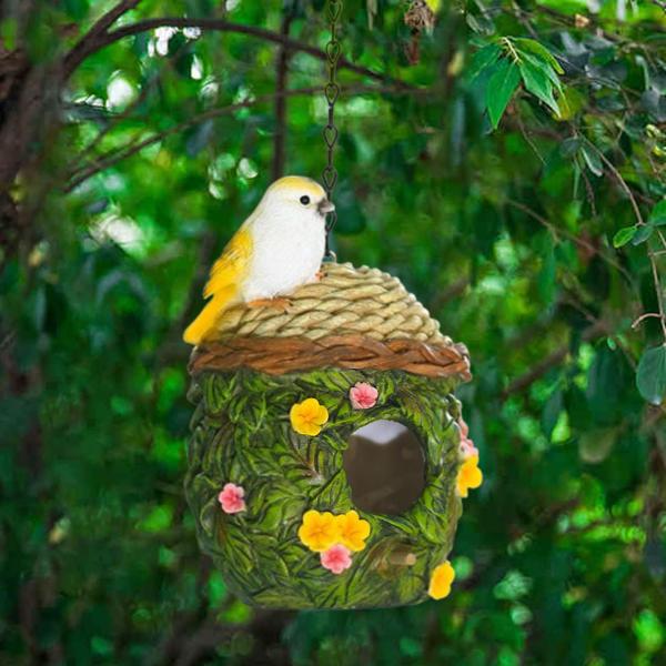 庭の鳥の家の巣箱 吊り下げ鳥の家の装飾 鳥の観察 装飾的な巣箱 屋外の庭用の鳥の巣