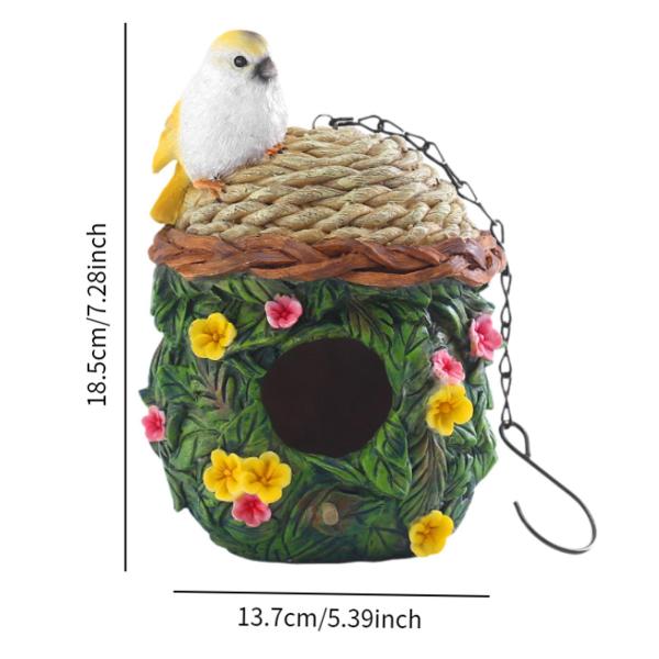 庭の鳥の家の巣箱 吊り下げ鳥の家の装飾 鳥の観察 装飾的な巣箱 屋外の庭用の鳥の巣