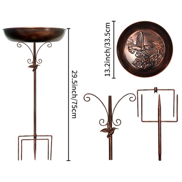 バードバス フィーダーボウル バードフィーダー 丈夫な金属製 プロングベース ヴィンテージデザイン バードバス 屋外手すり 庭 ポーチ 庭用