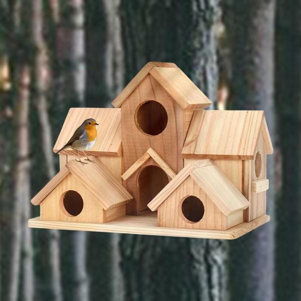 ハチドリの巣、ウッドバードハウスネストの装飾吊り下げられた小屋の巣箱のための吊り下げ庭の巣箱オウムガーデンブルージェイズ