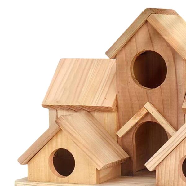 ハチドリの巣、ウッドバードハウスネストの装飾吊り下げられた小屋の巣箱のための吊り下げ庭の巣箱オウムガーデンブルージェイズ