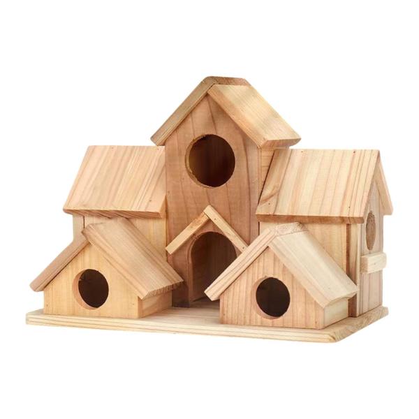 ハチドリの巣、ウッドバードハウスネストの装飾吊り下げられた小屋の巣箱のための吊り下げ庭の巣箱オウムガーデンブルージェイズ