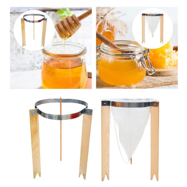 ハニーフィルターバッグスタンドハニーバケット養蜂家メッシュホルダーハニーストレーナーなし