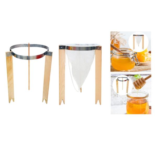 ハニーフィルターバッグスタンドハニーバケット養蜂家メッシュホルダーハニーストレーナーなし