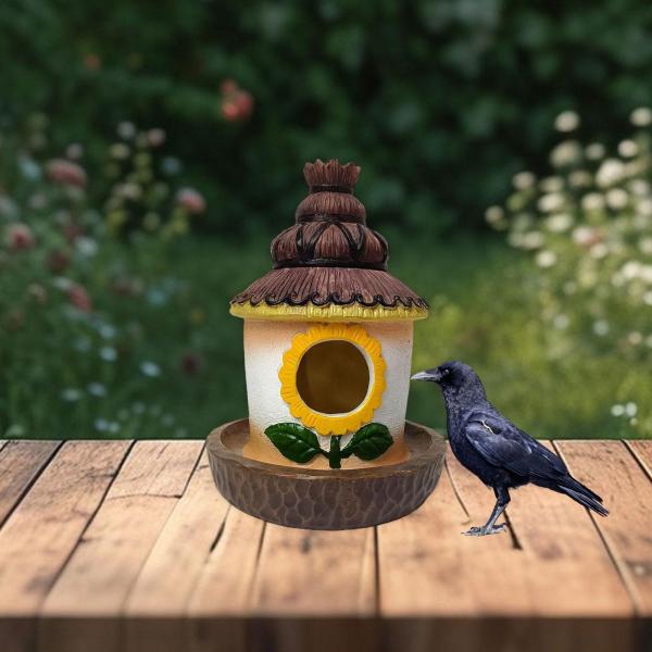 フィーダーハチドリの巣の鳥の家芝生芝生ハンギング小屋樹脂シェルターレンズカーディナルズブルーバードフィンチブルージェイズ