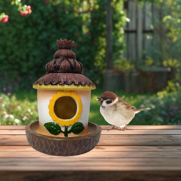 フィーダーハチドリの巣の鳥の家芝生芝生ハンギング小屋樹脂シェルターレンズカーディナルズブルーバードフィンチブルージェイズ