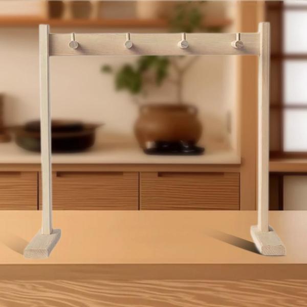 ウィンドチャイムスタンドチャイムホルダー多機能、安定した、木製のゴングスタンドティールームベッドルームテーブル用レック