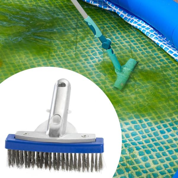 5インチ プールブラシ スイミングプールクリーニングブラシ 多目的ワイヤーブラシ アルミハンドル 池 浴室 壁コーナー用