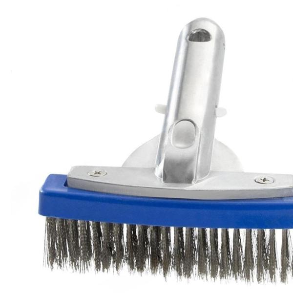 5インチ プールブラシ スイミングプールクリーニングブラシ 多目的ワイヤーブラシ アルミハンドル 池 浴室 壁コーナー用