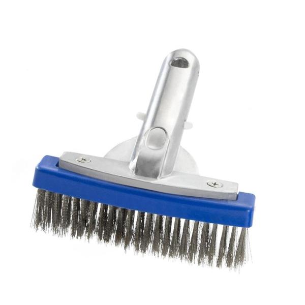 5インチ プールブラシ スイミングプールクリーニングブラシ 多目的ワイヤーブラシ アルミハンドル 池 浴室 壁コーナー用