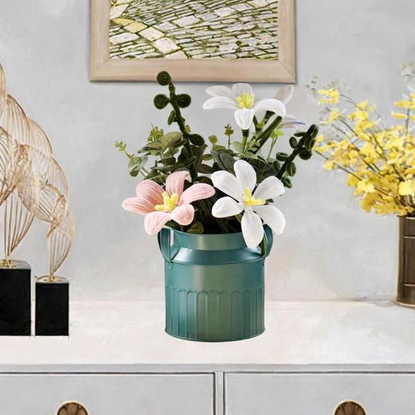 装飾花瓶 植木鉢 ホームデコレーション プランター ドライフラワーバケツ ショッピングモール リビングルーム ポーチ 結婚式 ファームハウス用