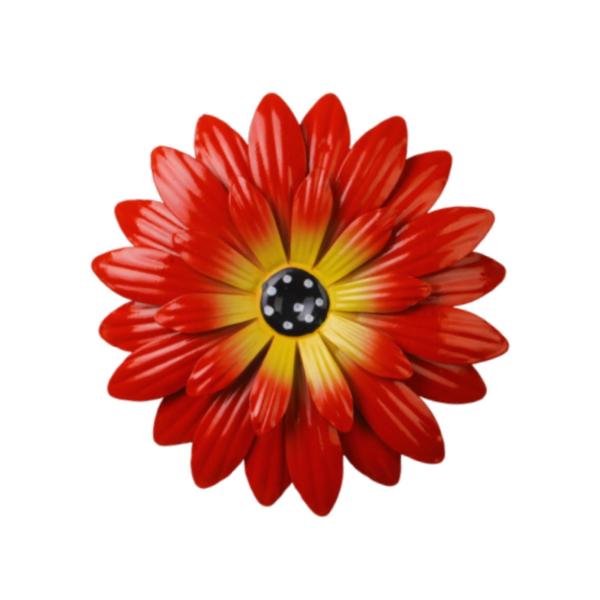 金属製の花の壁飾り 花柄の壁アート 鉄製 直径7.87インチ 3D吊り下げ