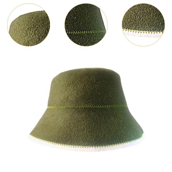 サウナハット ヘッドギア 屋内サウナアクセサリー シャワー 浴室 スパ用 ダークグリーン