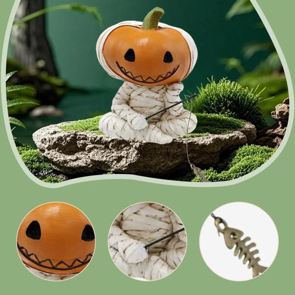 カボチャの置物 植木鉢 装飾 ハロウィン ギフト コレクション用 小さな彫刻 卓上飾り 芝生 庭 玄関 棚用