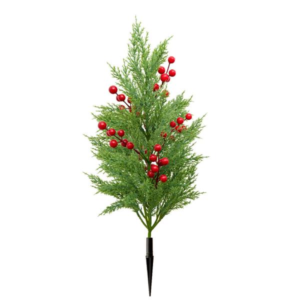 人工松とヒノキの木 レッドベリー付き グラウンド付き クリスマスツリー クリスマスデコレーション 廊下、裏庭、ギフトパスウェイ用