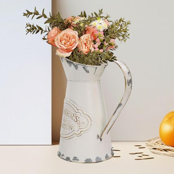 ピッチャー花瓶 ホームデコレーション ファームハウス ヴィンテージスタイル シックな花瓶 ミルクジャグ 暖炉 ダイニングルーム キッチン バスルーム 