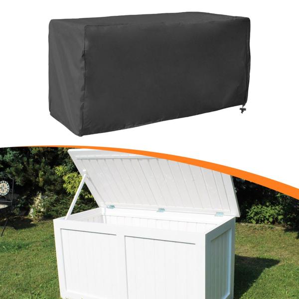 デッキボックスカバー 長方形 屋外 防水 パティオチェア ファイヤーピットテーブル用 L ブラック