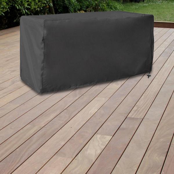 デッキボックスカバー 長方形 屋外 防水 パティオチェア ファイヤーピットテーブル用 L ブラック