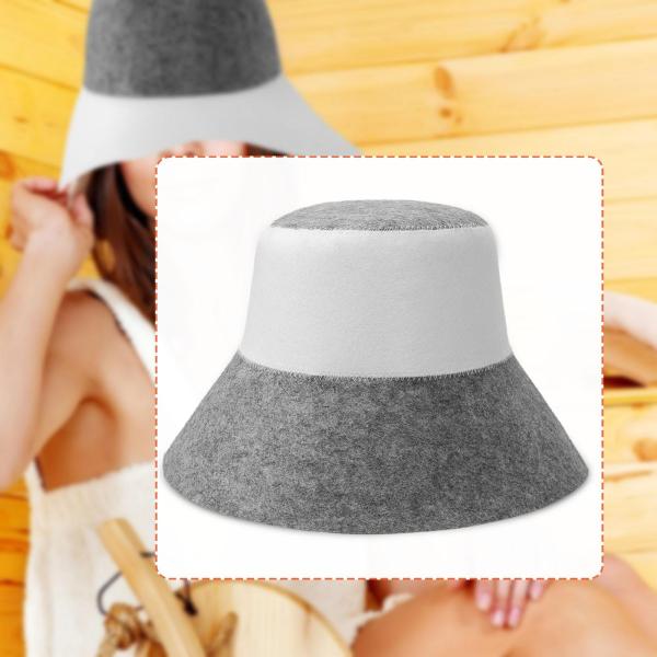 サウナハット 耐久性 ギフト 実用的 軽量 通気性 サウナアクセサリー グレー ホワイト スタイル B
