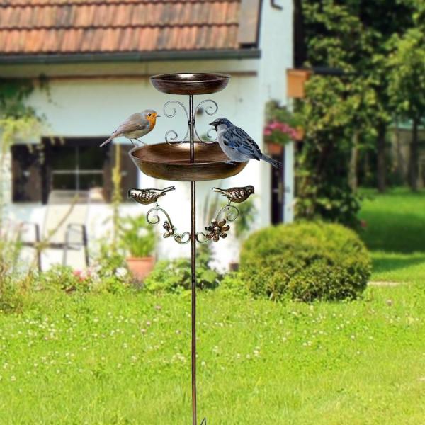 金属製バードバスフィーダーボウル、鳥を引き寄せる屋外ギフト、ポーチ、裏庭、バルコニー、パティオ、公園、芝生、バードフィーダー、バードバス
