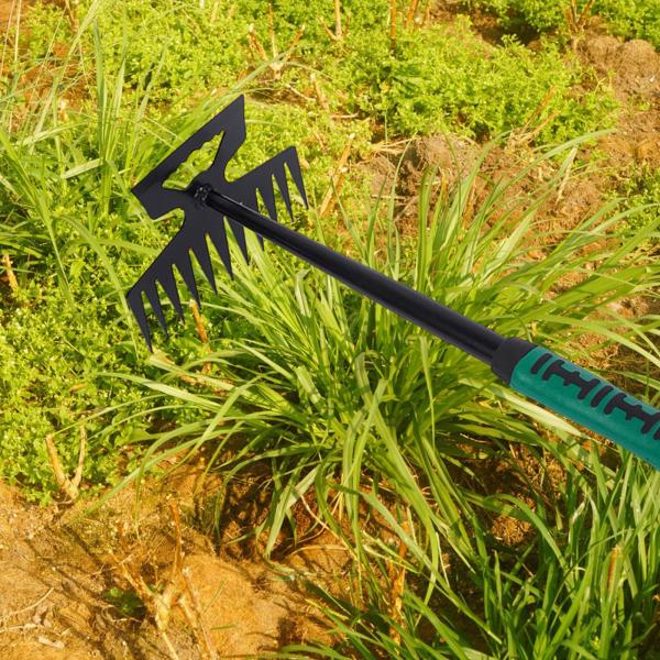 雑草除去器 11本の爪 ガーデニング除草ツール 裏庭の植栽用 根こそぎ引き抜き ストレートハンドル