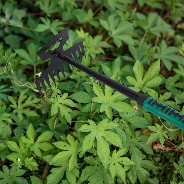 雑草除去器 11本の爪 ガーデニング除草ツール 裏庭の植栽用 根こそぎ引き抜き ストレートハンドル