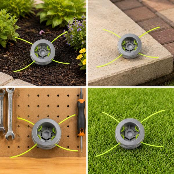 草刈りヘッド、ストリングトリムヘッド、ナイロンロープアクセサリー付きユニバーサルブラシカッター、芝刈り機用交換