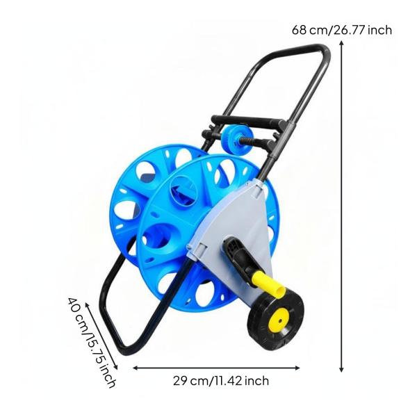 Hose Reel Cart 可動 ホースリール 収納 ホースワゴン 搭載 押し手 フレーム 移動 安定 整理 便利 ガーデン 庭園 パティオ 玄関先 ドライブウェイ に適用