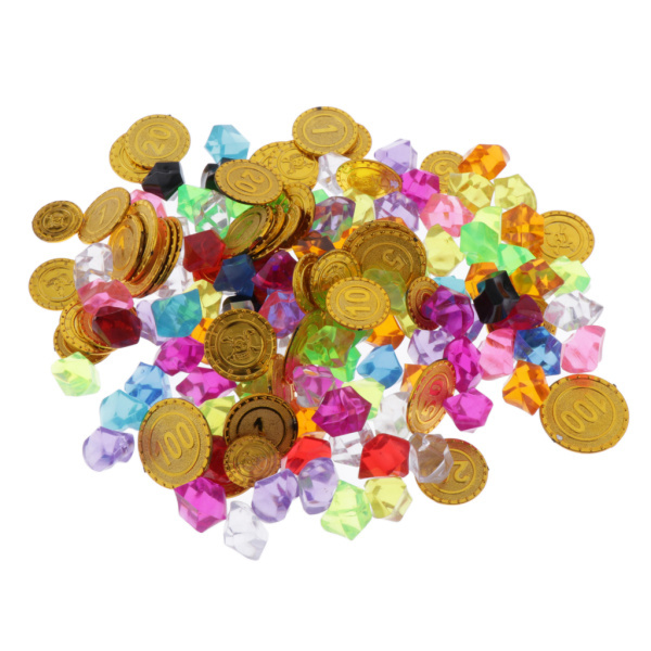海賊 アイテム ゴールドコイン 金貨 硬貨 宝石 パーティーゲーム おままごと おもちゃ アクリル製 全4種｜stk-shop｜03