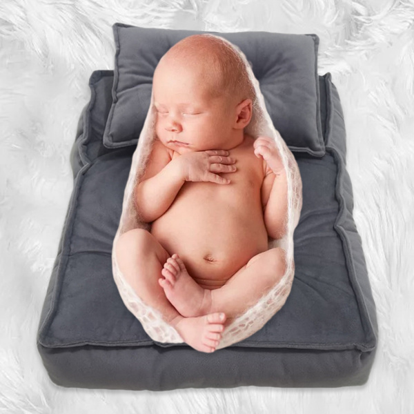 実用的な通気性のある快適なフランネル赤ちゃん新生児ファンシー写真プロップ背景ブランケット枕とマットレスセット新生児シャワーギフト用｜stk-shop｜05