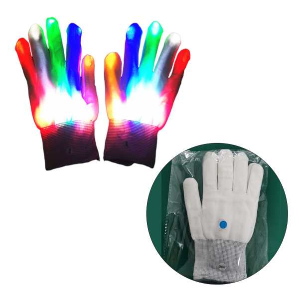 クリスマスの男の子のための8色の涼しい点滅する手袋が付いているLEDライトアップ手袋