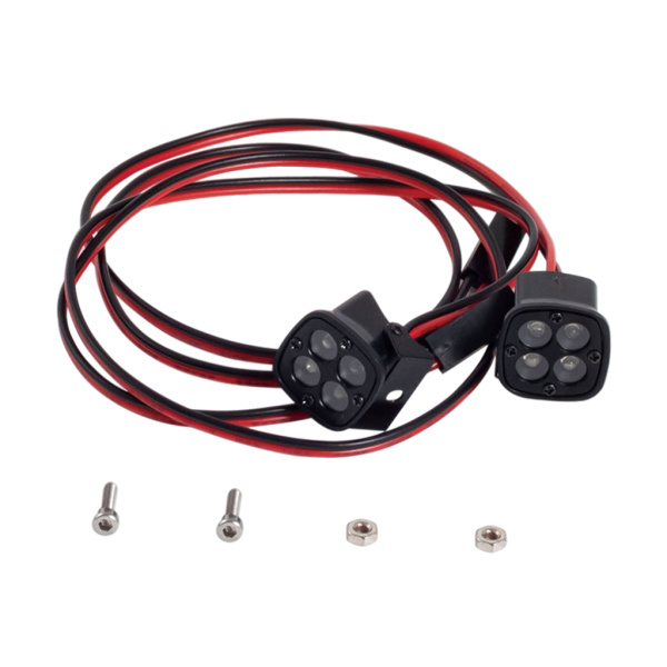RCカーLEDライトスクエアシミュレーションブラック2xアクセサリーに代わる現実的なフォグライト作業灯Axial Scx10 90046  