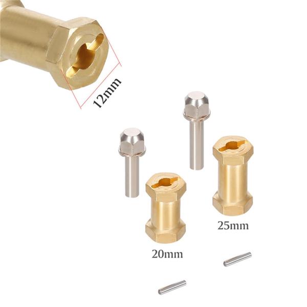 4個のRC車の車輪の六角六角のハブのアダプターのアップグレード部品の軸方向のSCX10 RC車20mm