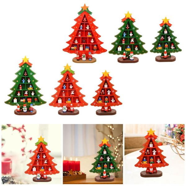 暖炉の子供のためのコンパートメント3Dウッドとクリスマスツリーの装飾キッズビッググリッドレッド