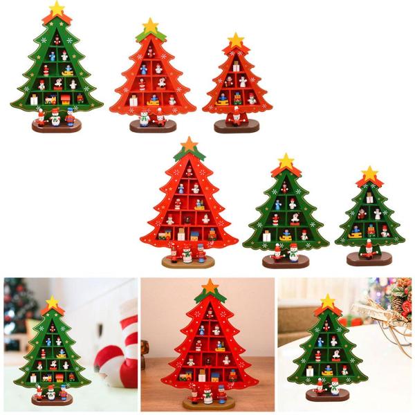暖炉の子供のためのコンパートメント3Dウッドとクリスマスツリーの装飾キッズビッググリッドレッド