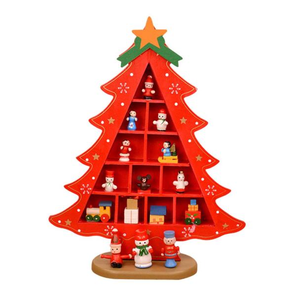 暖炉の子供のためのコンパートメント3Dウッドとクリスマスツリーの装飾キッズビッググリッドレッド