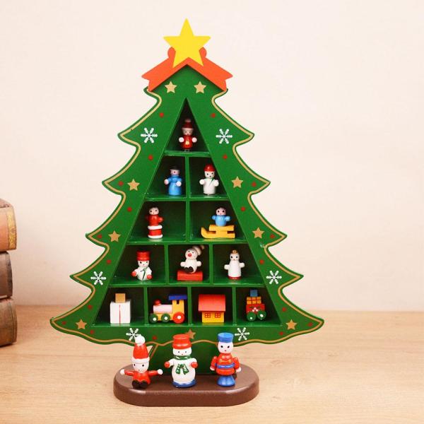 暖炉の子供のためのコンパートメント3Dウッドとクリスマスツリーの装飾キッズビッググリッドグリーン
