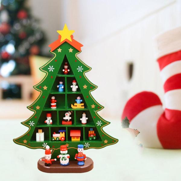 暖炉の子供のためのコンパートメント3Dウッドとクリスマスツリーの装飾キッズビッググリッドグリーン