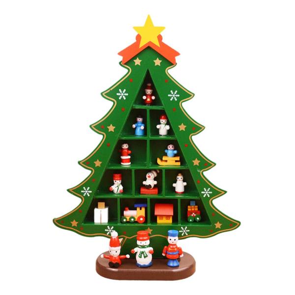 暖炉の子供のためのコンパートメント3Dウッドとクリスマスツリーの装飾キッズビッググリッドグリーン