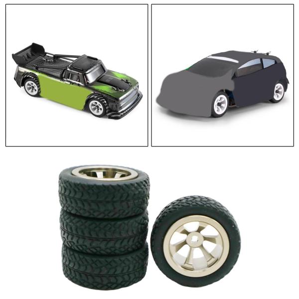 Wltoys用4xクローラータイヤ＆ホイール1.18インチ1:28スケールK969 K979 P929P939スライバー