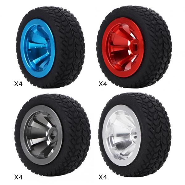 Wltoys用4xクローラータイヤ＆ホイール1.18インチ1:28スケールK969 K979 P929P939スライバー