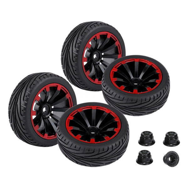 4ピース/個ホイールタイヤユニバーサル1/10オンロードカーRCオフロード  