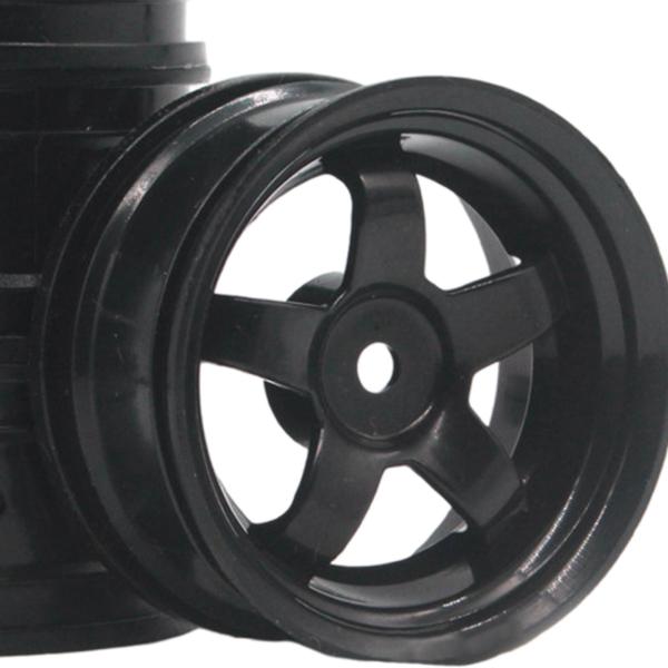 タミヤ1/10スケールRCカーモデルブラック用4本RCカーホイールリムホイールハブ