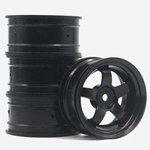 タミヤ1/10スケールRCカーモデルブラック用4本RCカーホイールリムホイールハブ